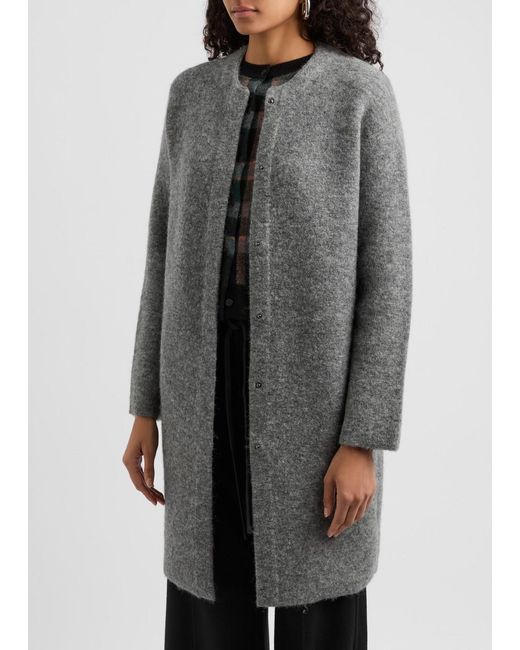 Vince Gray Brushed-Knit Coat