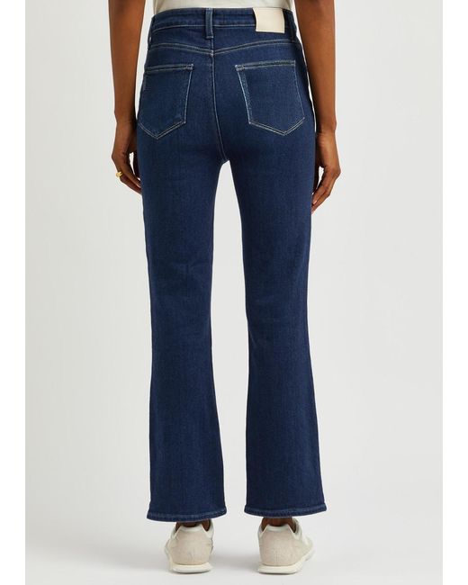 PAIGE Blue Claudine Cropped Flared Jeans