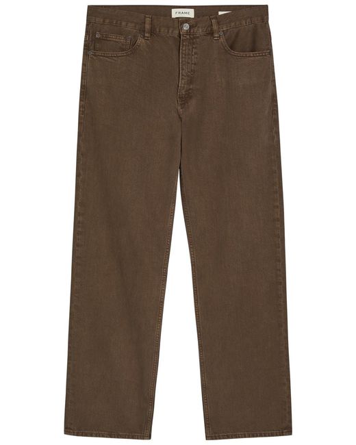 FRAME Brown Relaxed Straight-Leg Denim Jeans for men