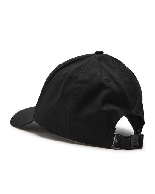 Stone Island Black Logo-Embroidered Cotton Cap for men