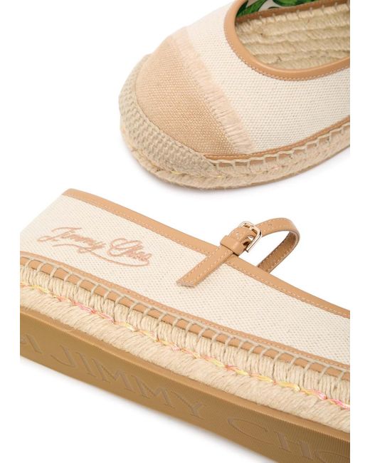 Jimmy Choo Natural Aciel Canvas Espadrille Flats