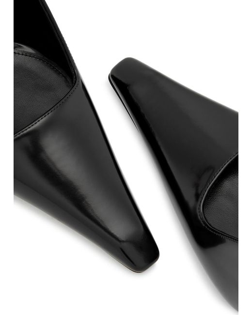 Saint Laurent Black Graham 110 Patent Leather Slingback Pumps