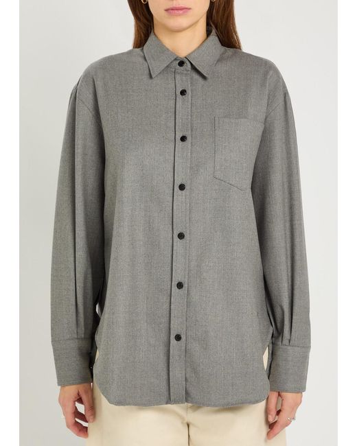 Maria McManus Gray Stretch-Wool Shirt