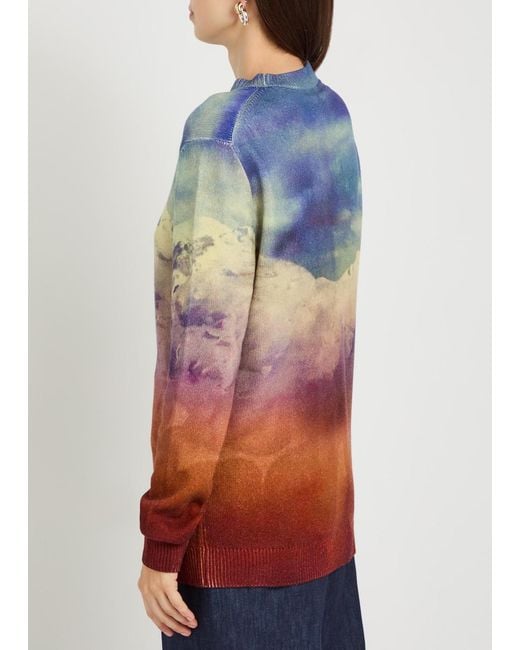 Gabriela Hearst Red Sael Printed Cashmere-Blend Jumper