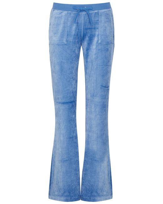Juicy Couture Blue Caisa Logo Velour Sweatpants