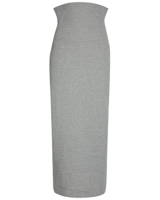 Issey Miyake Gray Allow Sculptured Paper-Blend Maxi Skirt