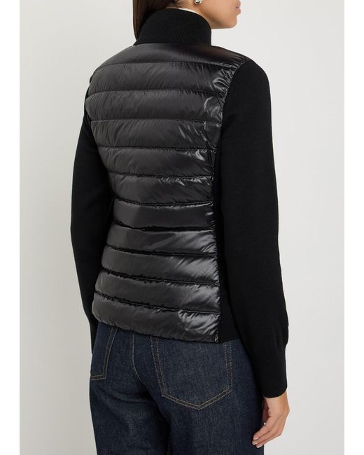 Moncler Black Padded Wool And Nylon Jacket