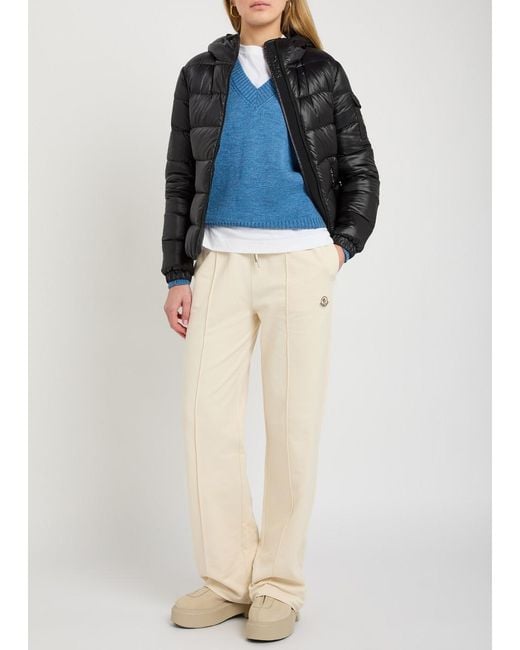 Moncler Black Glesse Padded Hooded Shell Jacket