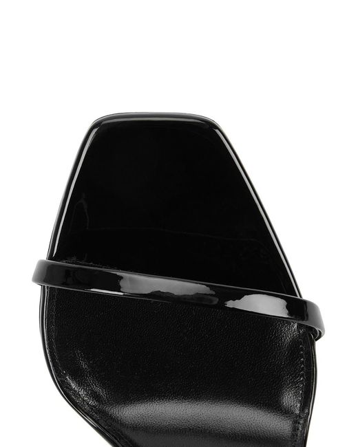 Saint Laurent Black Opyum 110 Logo Patent Leather Sandals
