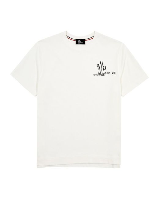 3 MONCLER GRENOBLE White Day-Namic Logo Cotton T-Shirt for men