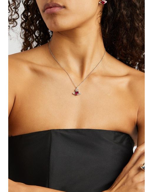 Vivienne Westwood Ariella Pink Gold Heart Orb Necklace Outlet | eBay