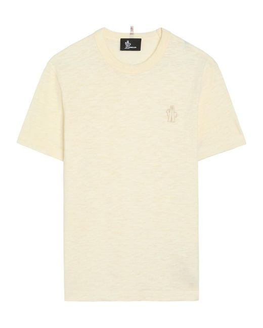 Moncler Natural Logo-Appliquéd Cotton T-Shirt