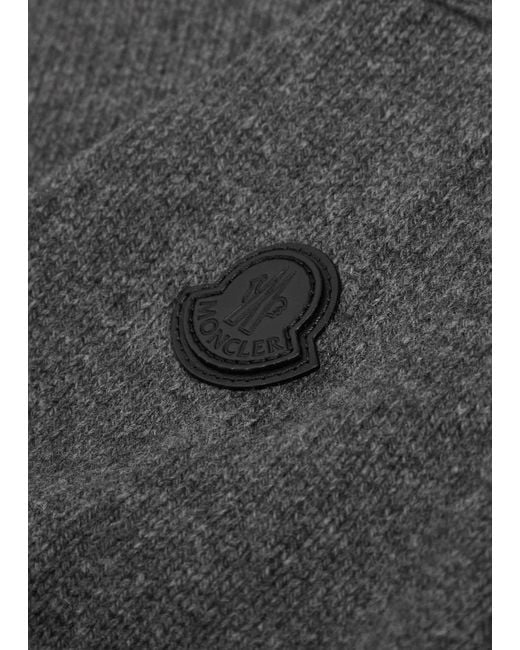 Moncler Gray Logo-Appliqué Wool And Cashmere-Blend Jumper for men