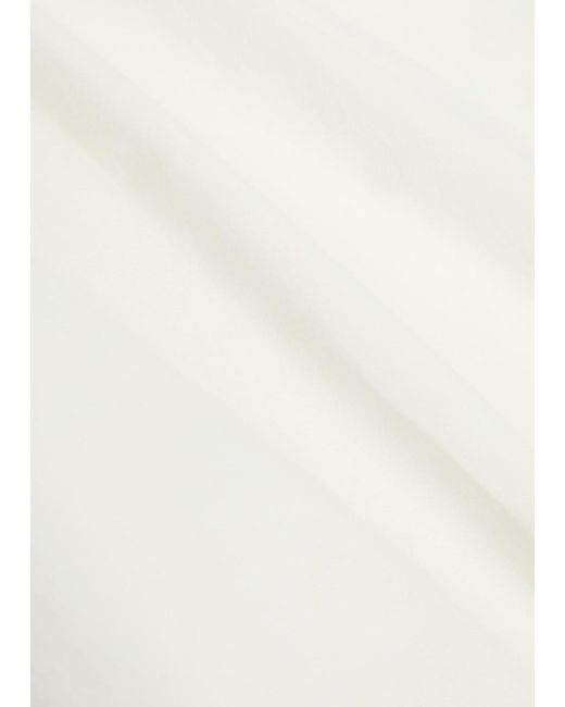 Vince White Double-Waist Drawstring Wide-Leg Cotton Trousers