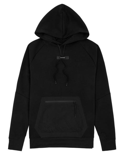 On Shoes Black Hooded Stretch-jersey Sweatshirt for men