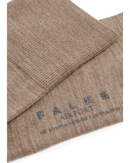Falke Brown Airport Wool-blend Socks for men