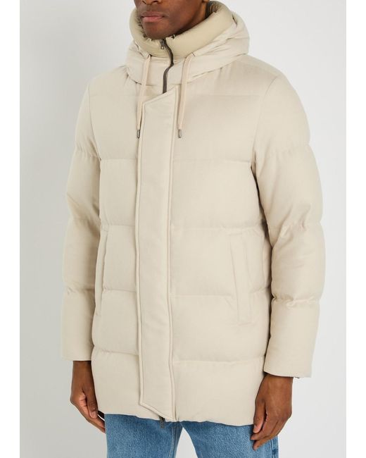 Herno Natural Padded Silk And Cashmere-Blend Parka Coat for men