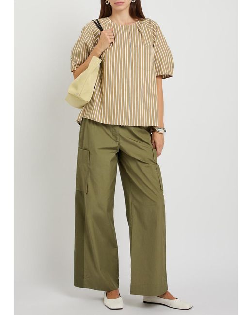 3.1 Phillip Lim Green Double-Waistband Straight-Leg Trousers