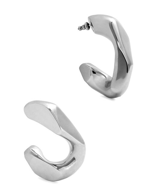 Alexander McQueen White Chunky Chain Hoop Earrings