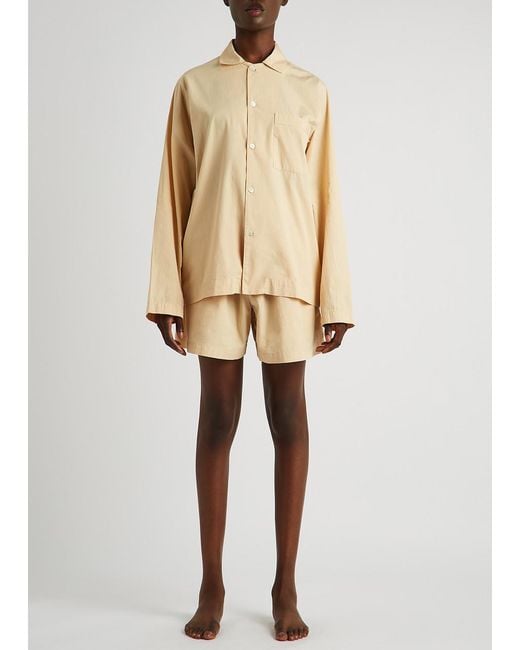 Tekla Natural Poplin Pyjama Shirt