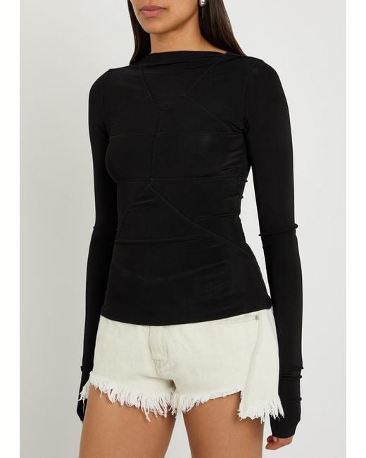 Rick Owens Black Temple Stretch-Jersey Top