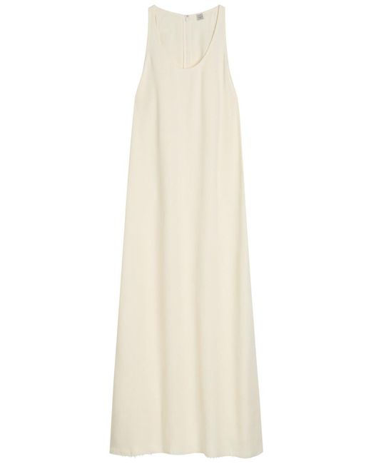 Totême White Scoop-Neck Woven Midi Dress