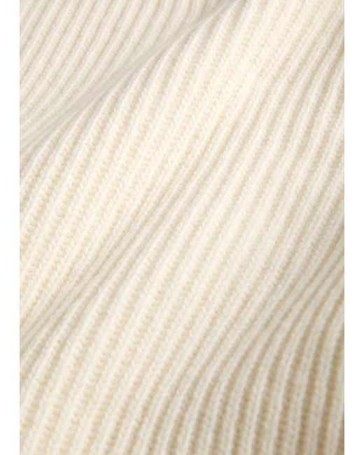 Lardini White Ribbed Hooded Wool And Cashmere-Blend Jumper for men