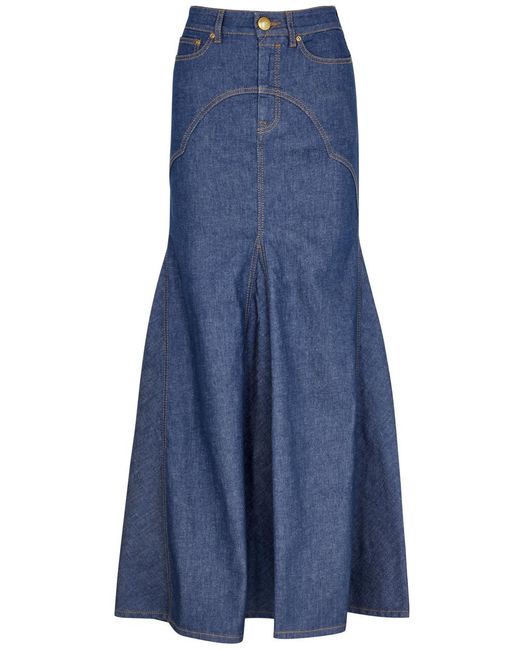 Zimmermann Blue Stretch- Maxi Skirt