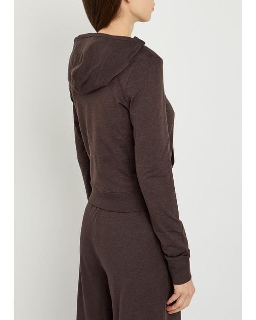vuori Brown Halo Mini Hooded Stretch-Jersey Sweatshirt