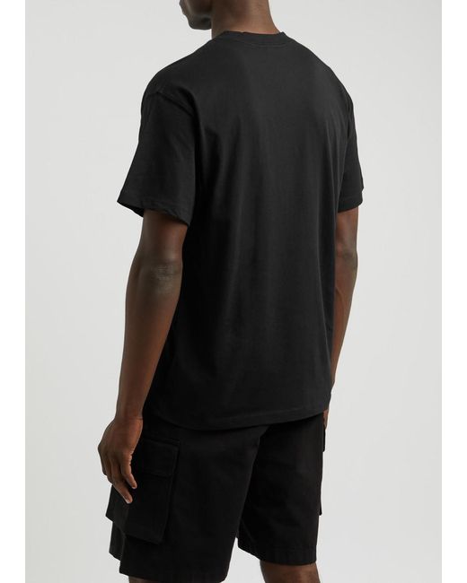 Soulland Black Ash Logo-Print Cotton T-Shirt for men