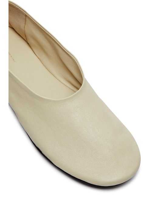 Khaite White Marcy Leather Ballet Flats