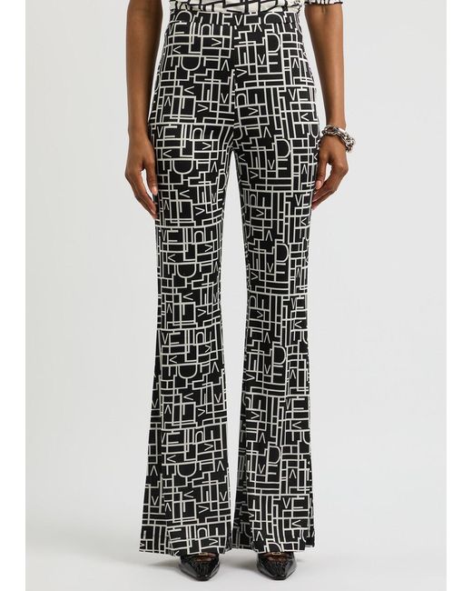 Diane von Furstenberg Black Brooklyn Printed Jersey Trousers