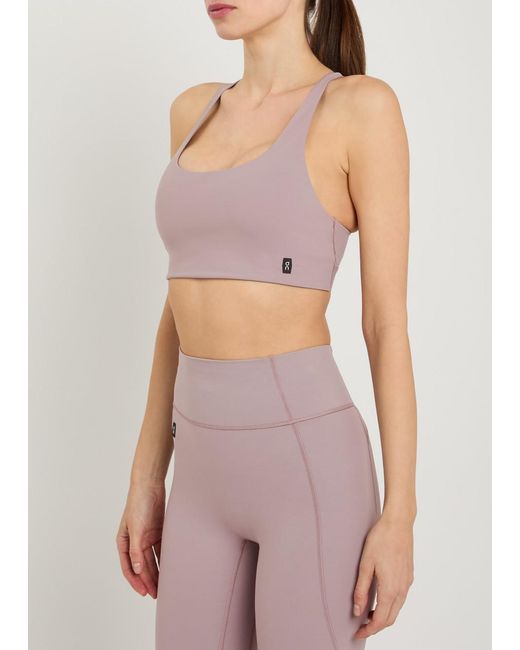 On Shoes Purple Studio Stretch-Jersey Bra Top