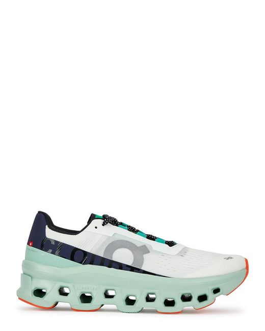 On Shoes Green On Cloud Monster Panelled Mesh Sneakers