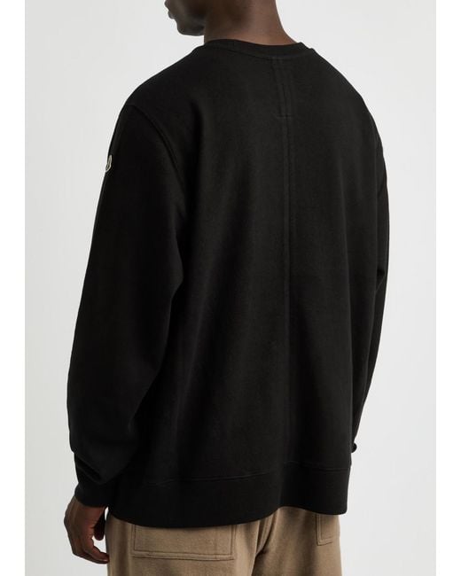 Rick Owens Black X Moncler Jumbo Logo Cotton Sweatshirt for men