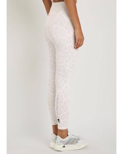 Stella McCartney White Adidas X Training 7/8 Leopard-Print Leggings
