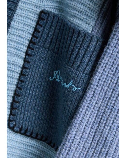 Axel Arigato Blue Franco Colour-Block Wool-Blend Cardigan for men