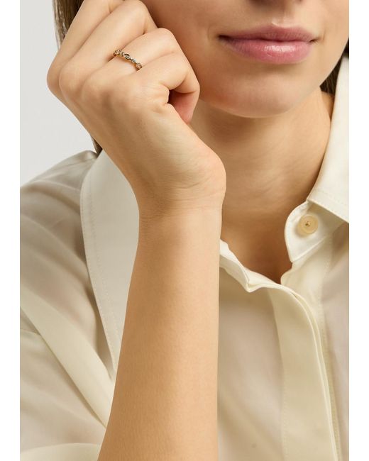 Astrid & Miyu White Navette Crystal 18Kt-Plated Ring