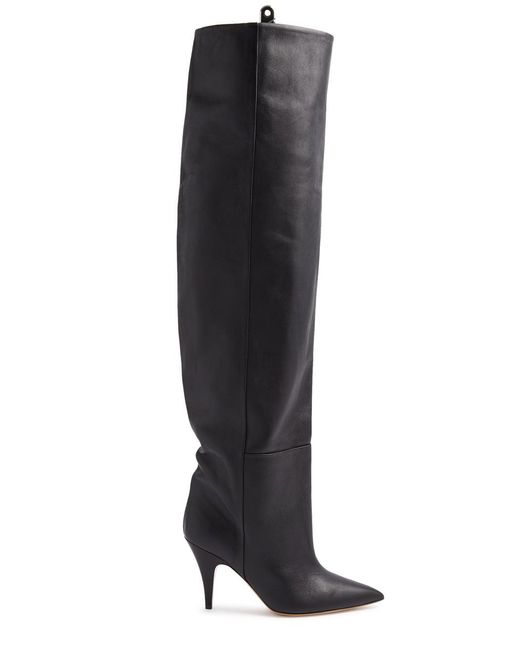 Khaite Black River 90 Leather Knee-high Boots