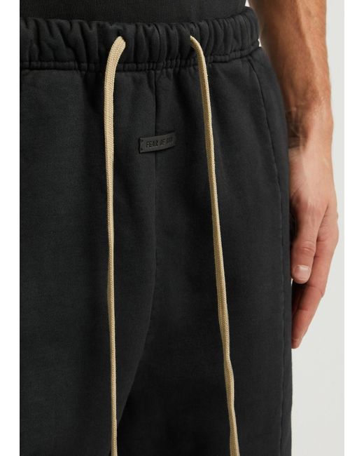 Fear Of God Black Forum Logo Cotton Sweatpants for men