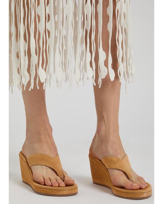 Ancient Greek Sandals Brown Charys Suede Wedges