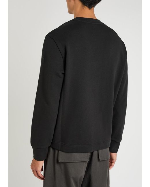 Moncler Black New Badge Logo-Print Cotton Sweatshirt for men
