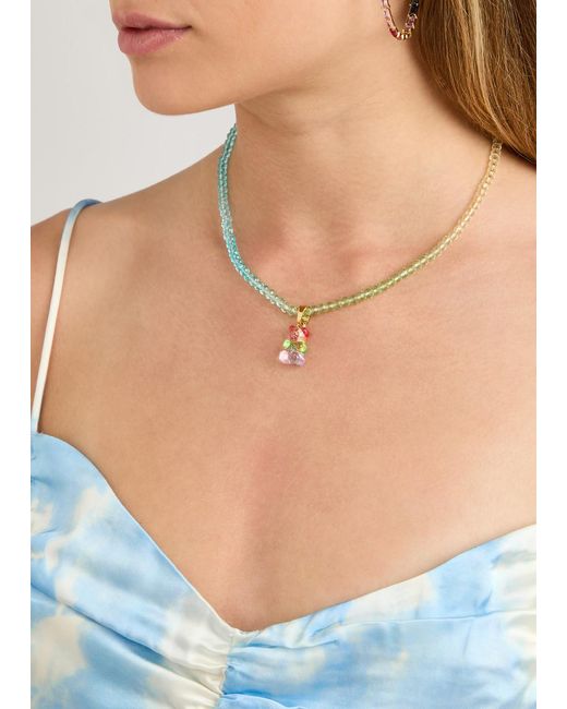 Crystal Haze Jewelry Blue Candy Floss Nostalgia Bear Beaded Necklace