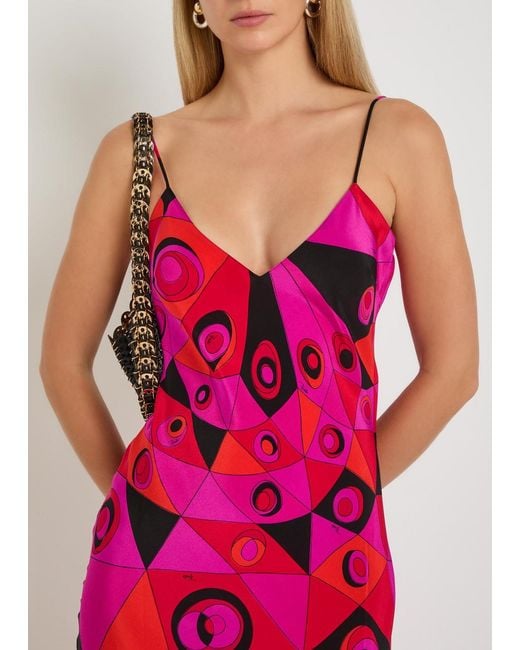 Emilio Pucci Pink Printed Silk Maxi Dress