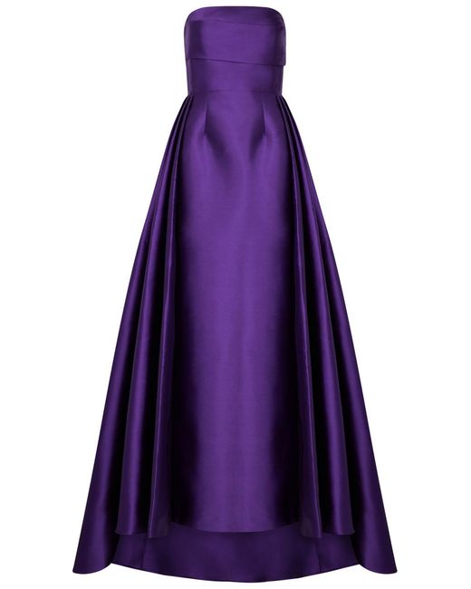 Solace London Purple London Tiffany Strapless Faille Gown