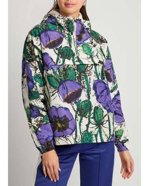 Wales Bonner White Bloom Printed Hooded Shell Jacket