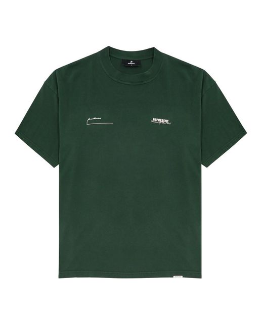 Represent Green Patron Of The Club Printed Cotton T-Shirt for men