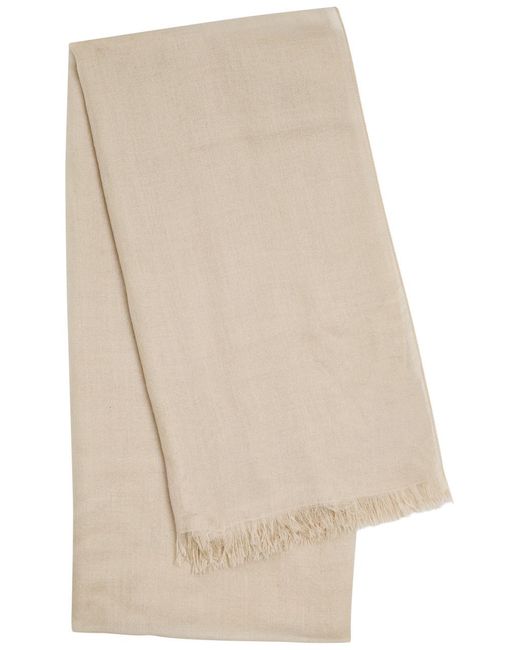 Brunello Cucinelli Natural Cashmere And Silk-Blend Scarf