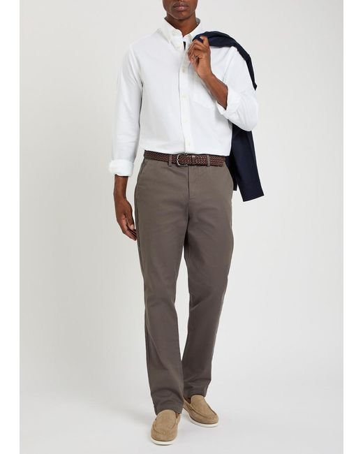 Gant Gray Straight-Leg Stretch-Cotton Chinos for men