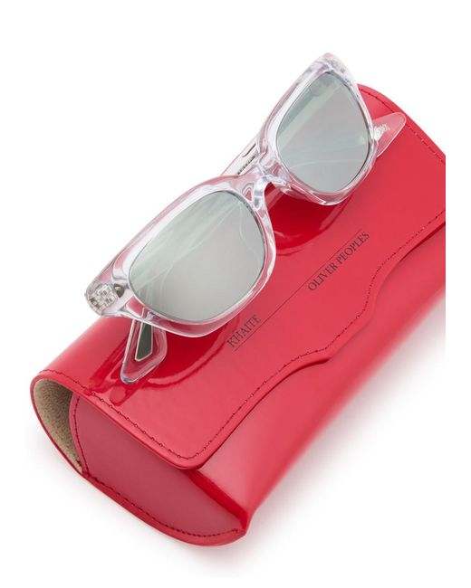 Oliver Peoples Metallic X Khaite Narrow Cat-Eye Sunglasses